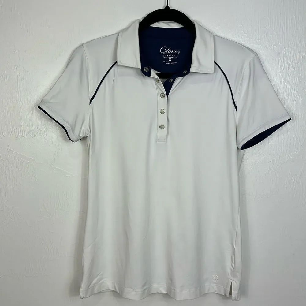 Bobby Jones Clover Performance Short Sleeve Polo Shirt In White Size M